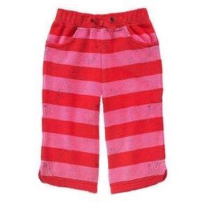 Gymboree Cherry baby red pink stripe terry yoga knit pull on pants coverup 3T 3